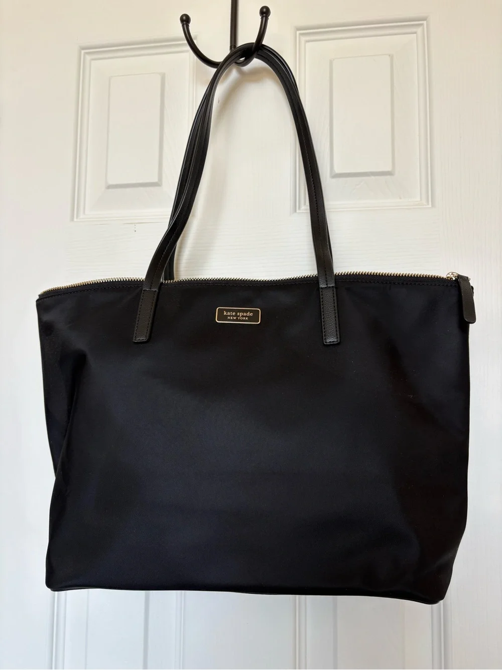 kate spade Black Nylon Tote with Leather Handles